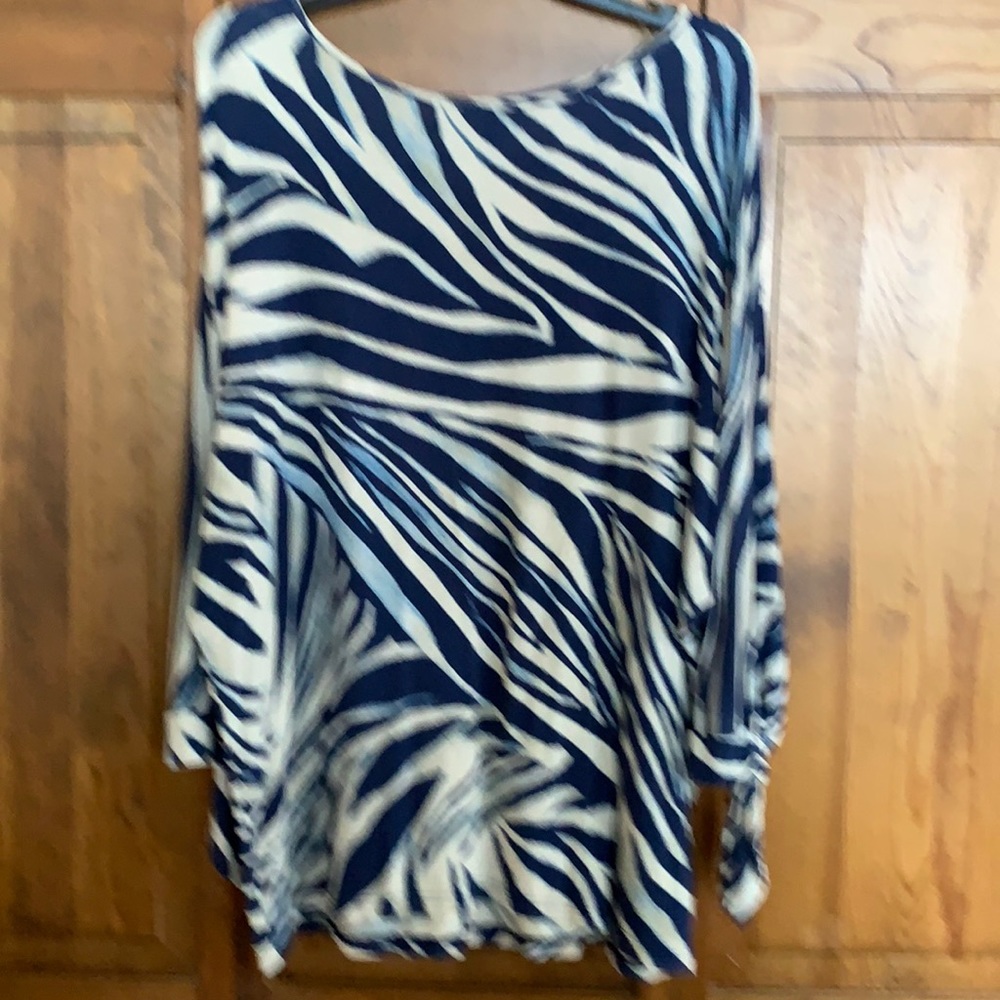 Shirt multi colored blues and cream